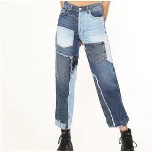 REVICE DENIM MATCHMAKER LOVE AT FIRST SIGHT DENIM PATCHWORK JEANS 31